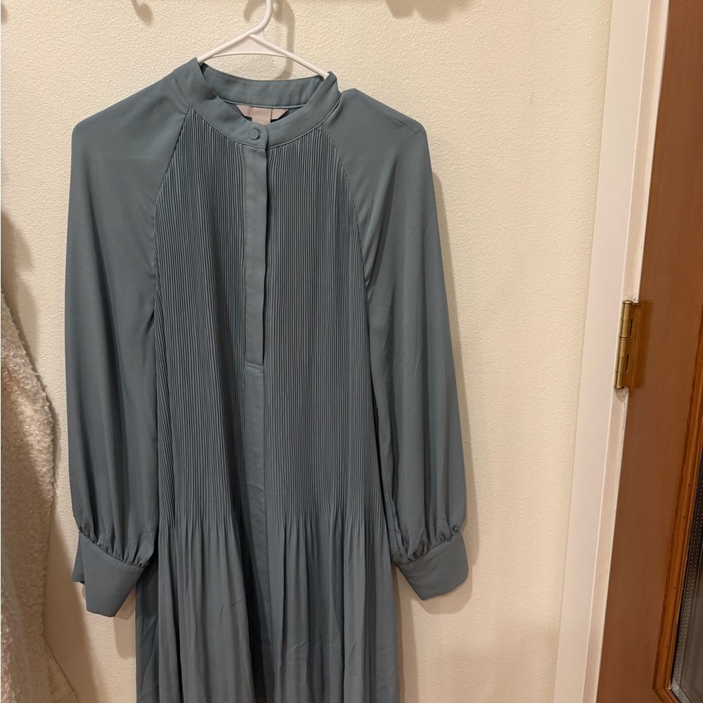 Elegant Blue Pleated Dress h&m